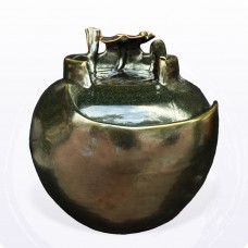 【流水】 台華窯12"茶葉水琴流水(深綠黑)(高度約33公分)