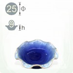 【荷葉盆】藍流釉荷葉盆(約 25 x 9 )