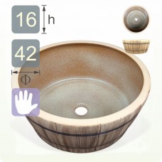 【洗手盆】( 圓 ) 彷木陶瓷洗手盆 