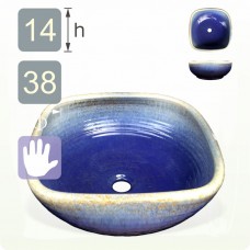 【洗手盆】( 方 ) 藍流釉洗手盆