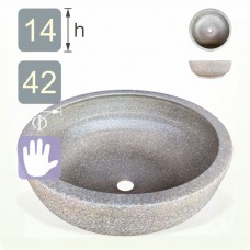 【洗手盆】( 圓 ) 陶藝灰色洗手盆