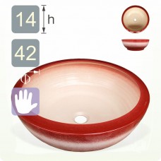 【洗手盆】( 圓 ) 漸層紅洗手盆