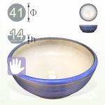 【洗手盆】( 圓 ) 創意藍紋洗手盆
