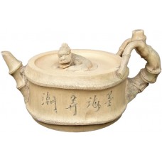 【茶壺】仿木陶瓷茶壺