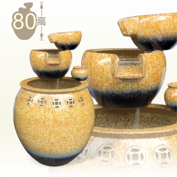 【唐楓流水】金黃五錢簍空三層流水｜特大