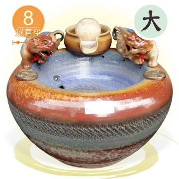 【唐楓流水】大雙貔貅+風水球｜漩渦流水