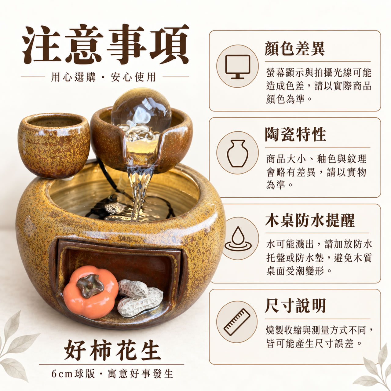 【唐楓滾球】好柿花生｜6cm球