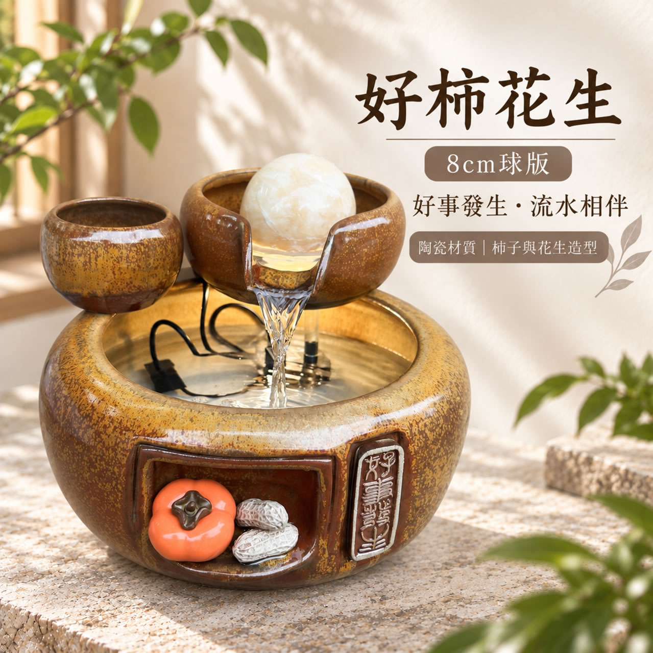 【唐楓滾球】好柿花生｜8cm球