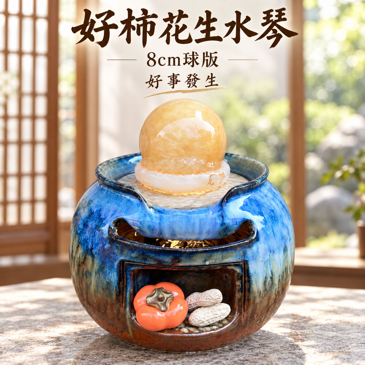 【唐楓滾球】好柿花生水琴｜8cm球
