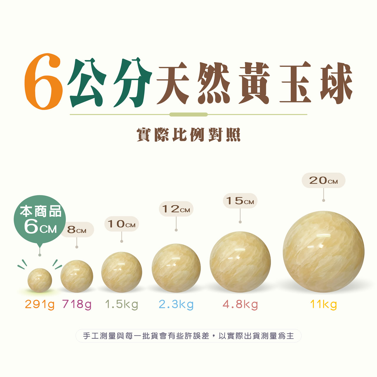 【唐楓滾球】6cm 黃玉球｜天然