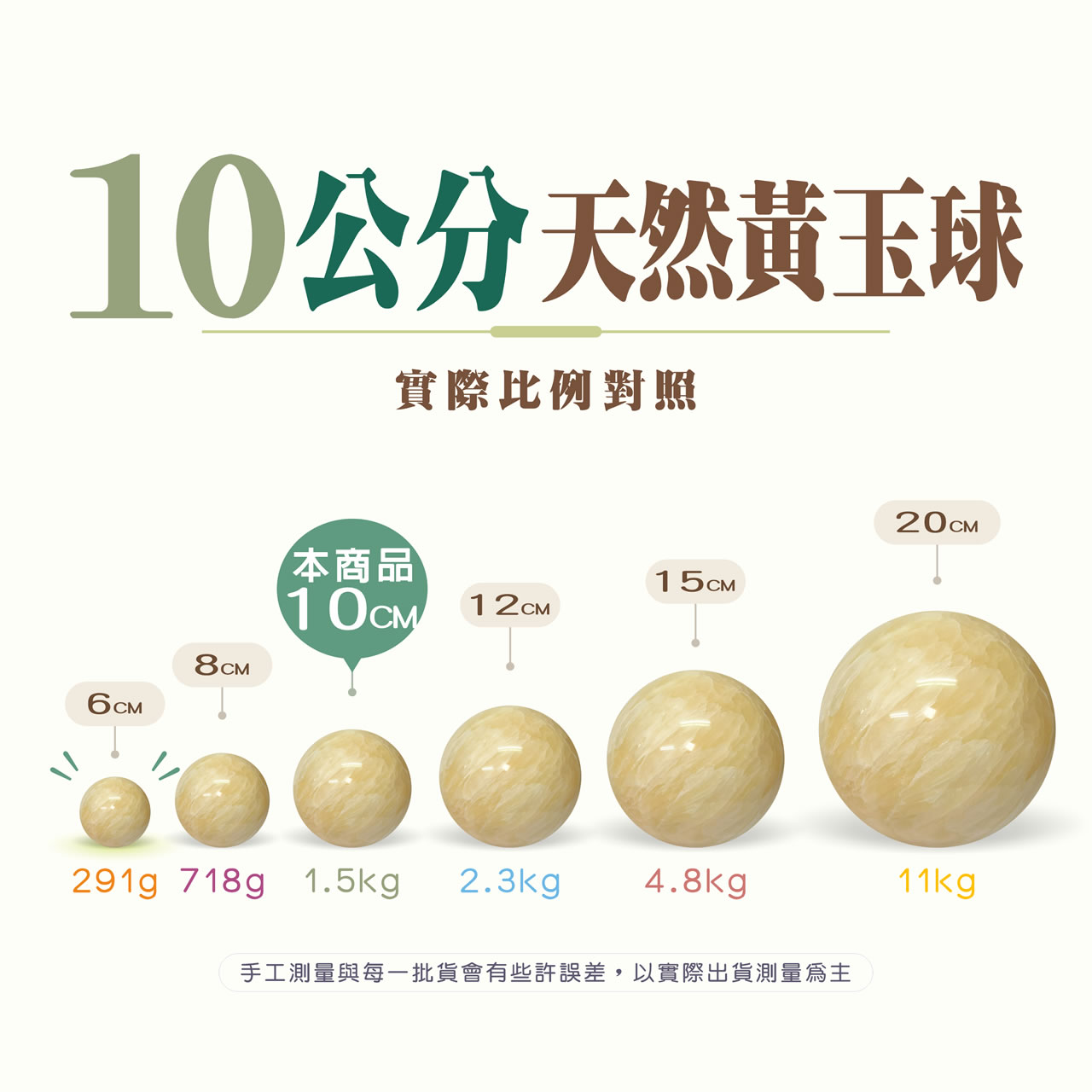 【唐楓滾球】10cm 黃玉球｜天然