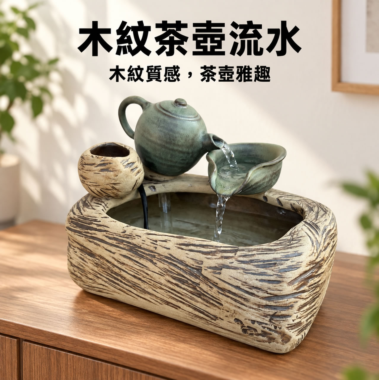 【唐楓流水】木紋茶壺｜流水