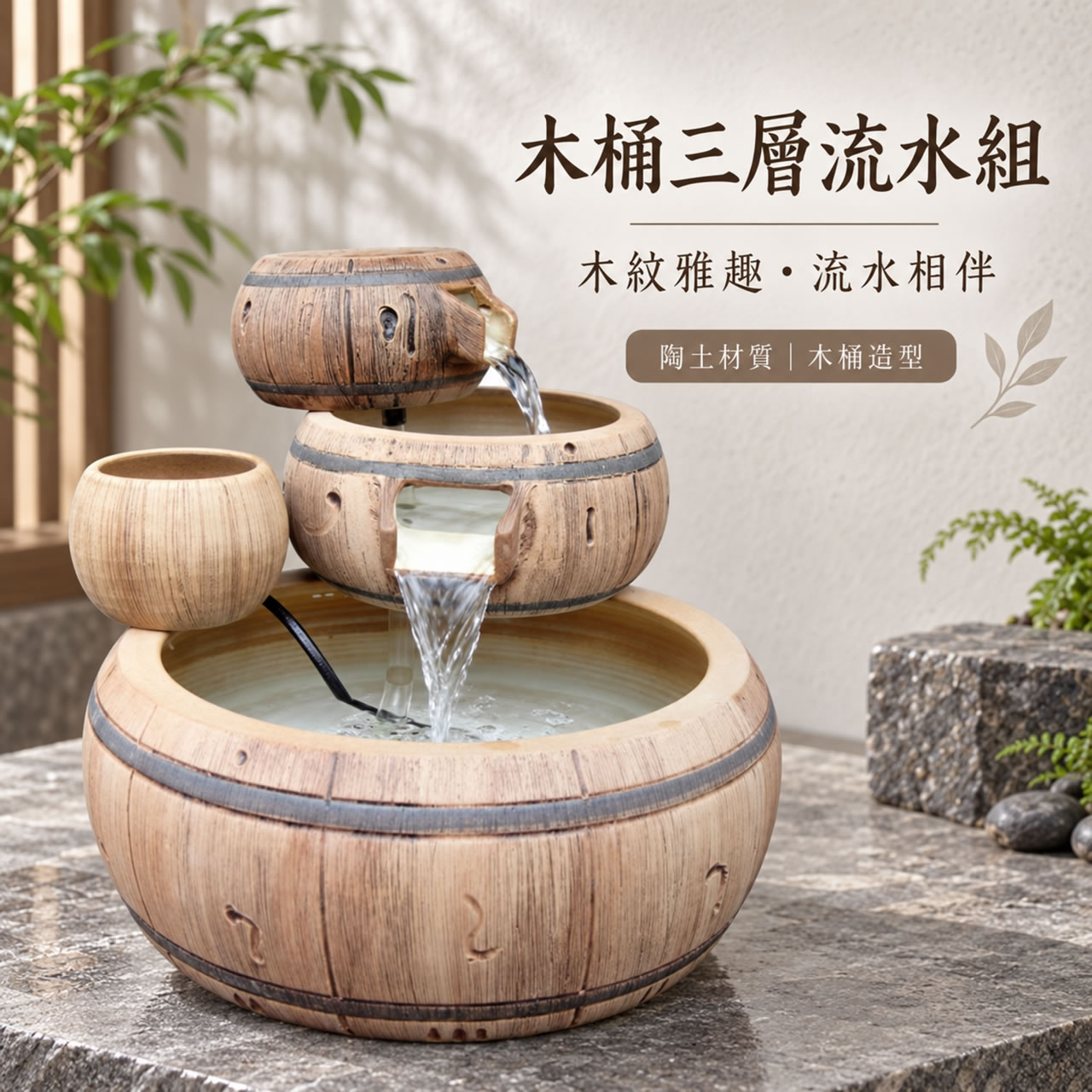 【唐楓流水】木桶三層｜流水