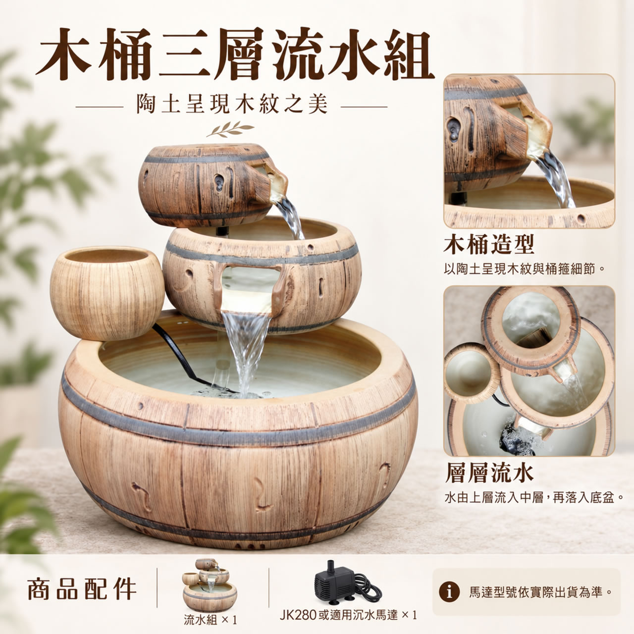 【唐楓流水】木桶三層｜流水