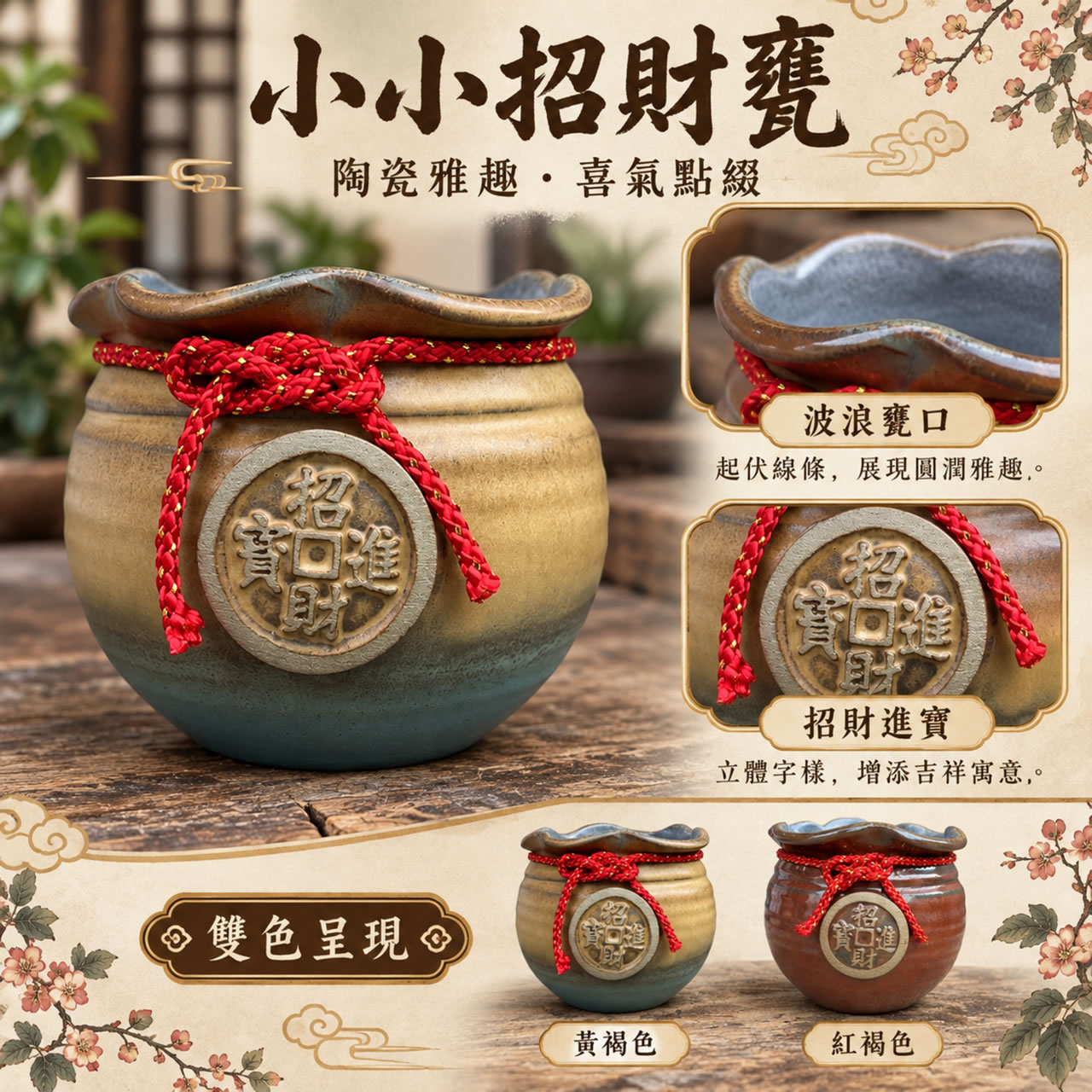 【唐楓聚寶甕】小小招財甕