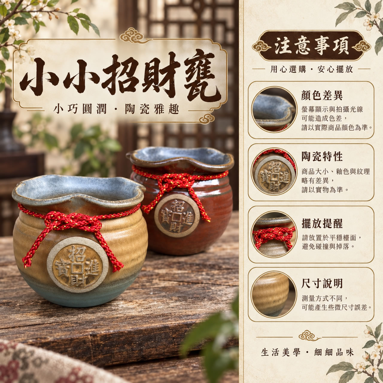 【唐楓聚寶甕】小小招財甕